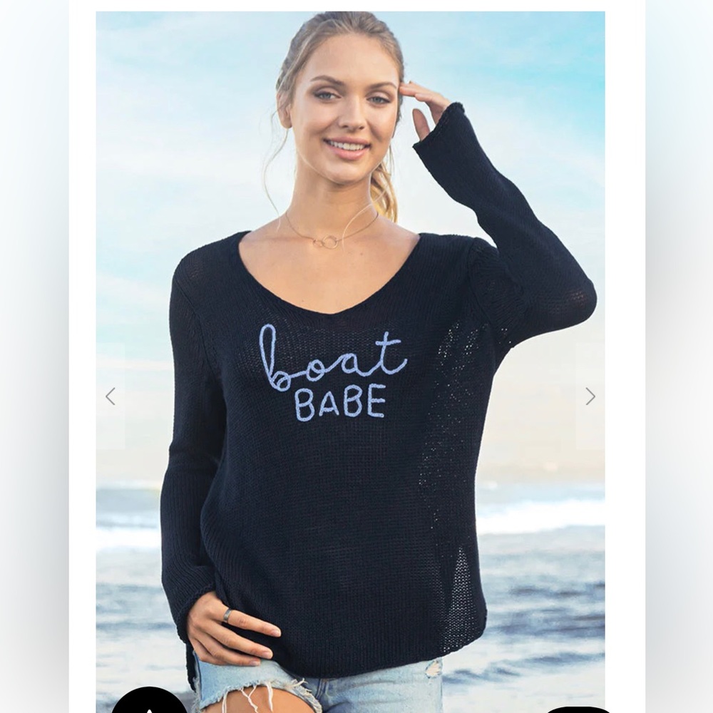 Wooden Ships Boat Babe Sweater size M/L new without tags.